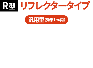 R型リフレクタータイプ汎用型（効果1m2内）強烈な反射光で鳥の飛来を防止。